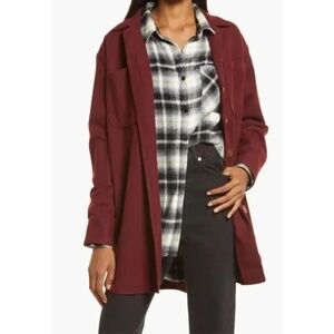 Treasure & Bond Long Cranberry Shacket